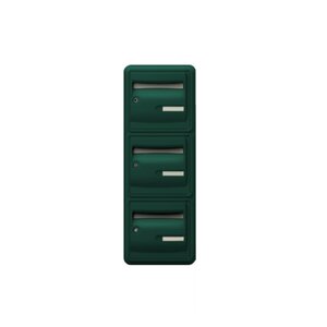Bloc de 3 Boîtes aux lettres Corail · B3  Vert mousse