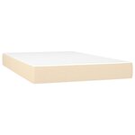 vidaXL Sommier à lattes de lit et matelas et LED Crème 120x200cm Tissu