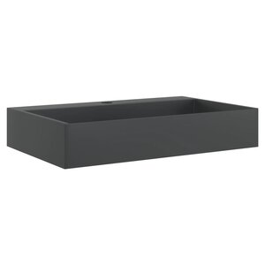 vidaXL Vasque 60x38x11 cm fonte minérale/marbre noir mat