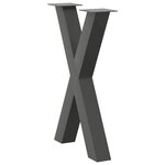 vidaXL Pieds de table à manger en forme de X 2 pièces Anthracite 50 x (72-73) cm Acier