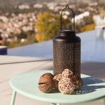 Lantern solaire orientale honey marron acier h36cm