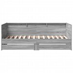 vidaXL Lit de jour et tiroirs sonoma gris 90x200 cm bois d'ingénierie