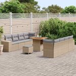 vidaXL Ensemble de canapé de jardin 11 Pièces Beige et Gris clair