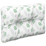 vidaXL Coussins de palette lot de 2 motif de feuilles tissu
