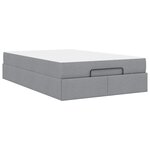 vidaXL Cadre de lit avec matelas Gris clair 120 x 200 cm tissu