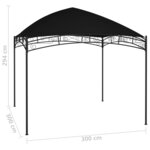 vidaXL Belvédère de jardin 3x3 m Anthracite 180 g/m²