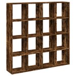 vidaXL Bibliothèque chêne fumé 137 5x29x137 5 cm bois d'ingénierie