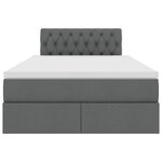 vidaXL Lit avec des lumières à LED Gris foncé 120 x 200 cm tissu