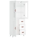 vidaXL Buffet haut Blanc 69 5x34x180 cm Bois d'ingénierie