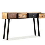 vidaXL Table console Teck massif de récupération 120 x 30 x 76 cm