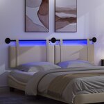 vidaXL Tête de lit suspendue Avec lumière LED Crème Tissu