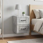 vidaXL Cabinet de chevet mural 2 pc Gris béton 34 5 x 33 x 40 cm