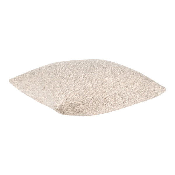 Coussin carré beige en polyester bouclé 45 x 45 cm