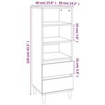 vidaXL Buffet haut Sonoma gris 40x36x110 cm Bois d'ingénierie