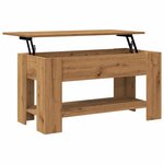 vidaXL Table basse chêne artisanal 101x49x52 cm bois d'ingénierie