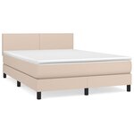 vidaXL Sommier à lattes de lit avec matelas Cappuccino 140x190 cm