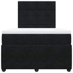vidaXL Sommier à lattes de lit avec matelas noir 120x190 cm velours