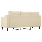 vidaXL Canapé à 3 places Crème 180 cm Tissu