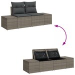 vidaXL Ensemble de canapés de jardin 5 pièces avec coussins gris en polyrotin
