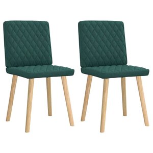 vidaXL Chaises à manger lot de 2 vert foncé tissu
