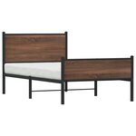 vidaXL Cadre de lit en métal sans matelas chêne marron 107x203 cm