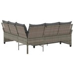 vidaXL Canapés en forme de L avec coussins gris résine tressée