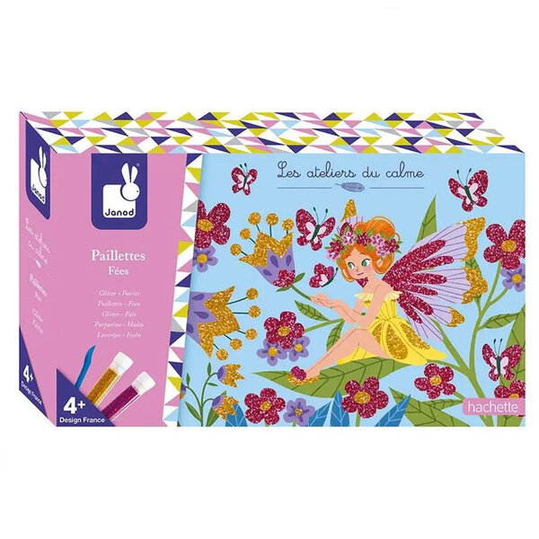 Jeu créatif - Tableaux à paillettes - Les fées - 3 modèles + tubes de paillettes - Janod