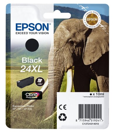 Cartouche jet d'encre originale 24 xl t2431 10 ml noir epson