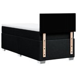vidaXL Sommier à lattes de lit avec matelas Noir 100x200 cm Tissu