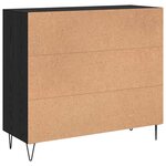 vidaXL Buffet Chêne noir 90 x 34 x 80 cm Bois d'ingénierie