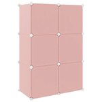 vidaXL Armoire de rangement pour enfants avec 6 cubes Rose PP