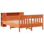 vidaXL Lit bibliothèque sans matelas cire marron 135x190 cm pin massif
