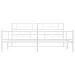vidaXL Cadre de lit métal sans matelas et pied de lit blanc 193x203 cm