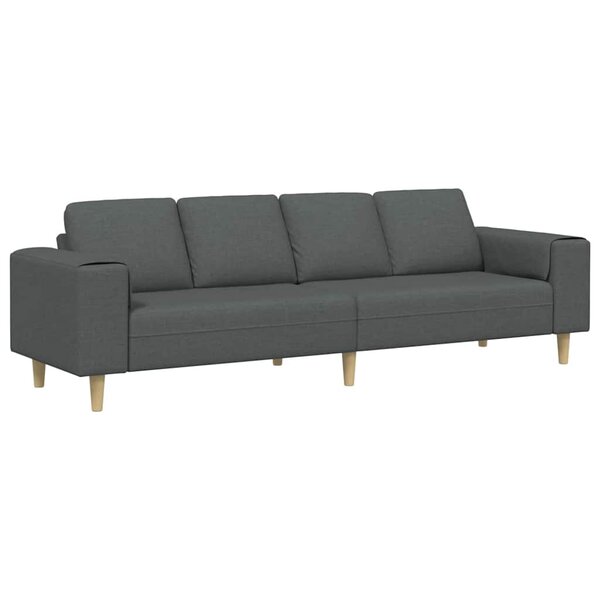 vidaXL Canapé de salon Gris foncé 250 x 77 x 76 cm Polyester
