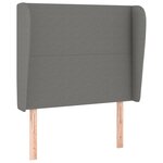 vidaXL Tête de lit avec oreilles Gris foncé 103x23x118/128 cm Tissu