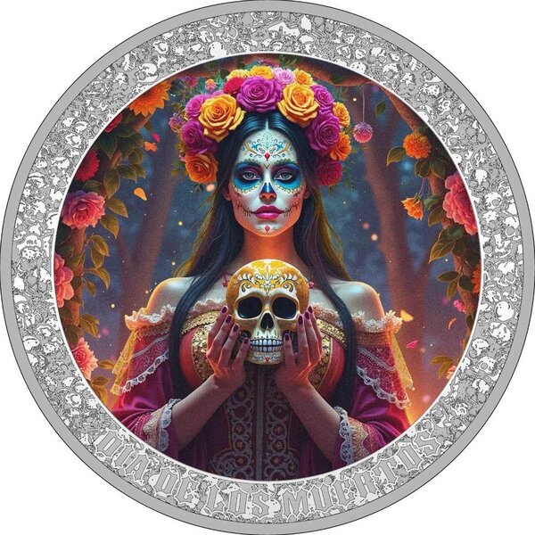 Pièce de monnaie en Argent 1000 Francs g 31.1 (1 oz) Millésime 2025 Dia de los Muertos DIA DE LOS MUERTOS