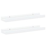 vidaXL Étagères à rebord pour cadre photo 2 Pièces Blanc 40x9x3 cm MDF