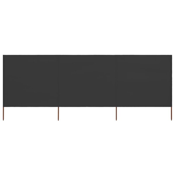 vidaXL Paravent 3 panneaux Tissu 400 x 80 cm Anthracite