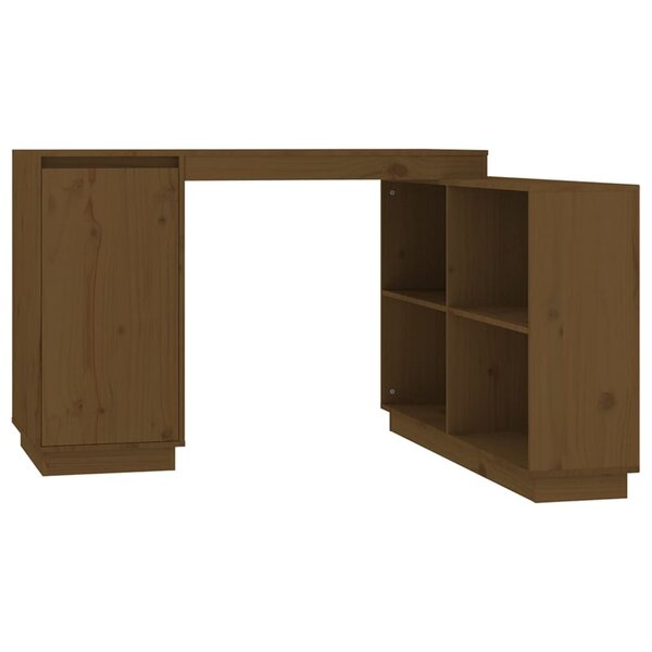 Bureau table poste de travail meuble d'ordinateur informatique étude miel 110 x 50 x 75 cm bois massif de pin brun 02_0023870
