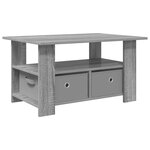 vidaXL Table basse Gris Sonoma 77 x 55 x 42 cm Bois d'ingénierie