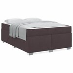 vidaXL Cadre de lit Marron foncé 160 x 200 cm tissu
