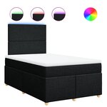 vidaXL Sommier à lattes de lit avec matelas Noir 120x200 cm Tissu