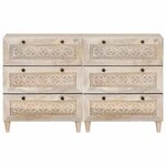 vidaXL Buffet 2 Pièces Blanc 60 x 33 x 75 cm bois de manguier massif