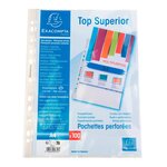 Sachet De 100 Pochettes Perforées Polypropylène Lisse Qualité + - A4 - Cristal - X 10 - Exacompta