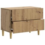 vidaXL Cabinet de chevet avec tiroir Chêne artisanal 62 x 34 5 x 48 cm