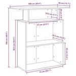 vidaXL Bureau de réception Blanc 100x40x104 cm Bois d'ingénierie