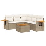 vidaXL Salon de jardin avec coussins 6 Pièces beige résine tressée