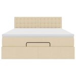 vidaXL Lit ottoman avec matelas crème 140x200 cm tissu