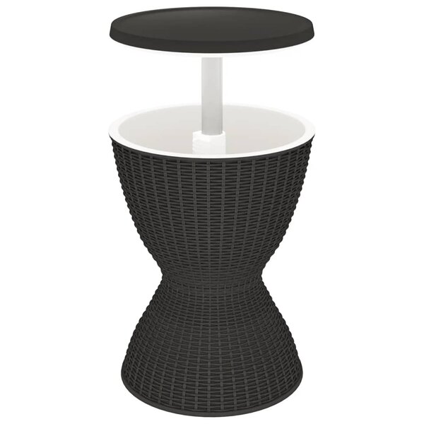 vidaXL Table à glacière 3 en 1 noir polypropylène