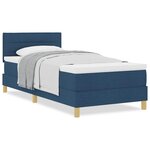 vidaXL Lit à Ressorts avec Matelas Bleu 100x200 cm Tissu